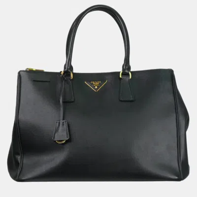 Pre-owned Prada Black Large Saffiano Leather Galleria Top Handle Bag