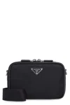 Prada Black Leather And Nylon Crossbody Bag