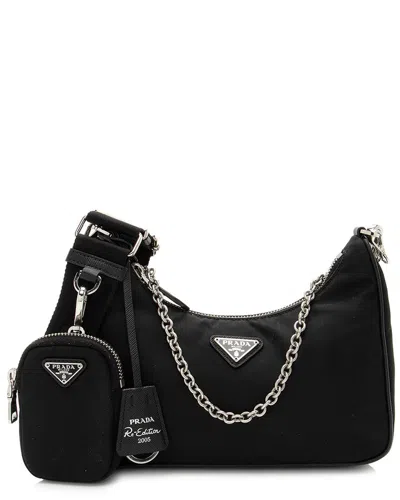 Prada Black Leather & Nylon Re-edition 2005 Crossbody (authentic Pre-loved)