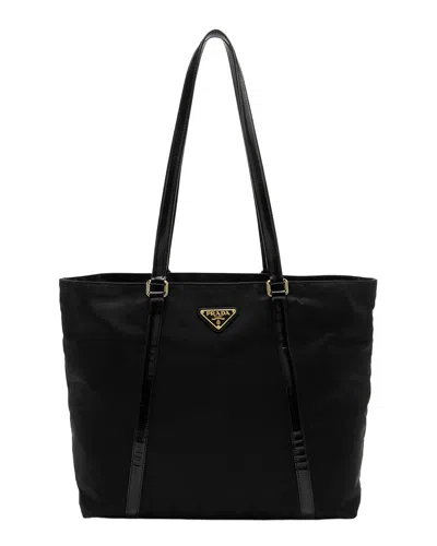 Prada Black Leather & Nylon Spazzolato Tote (authentic Pre-loved)