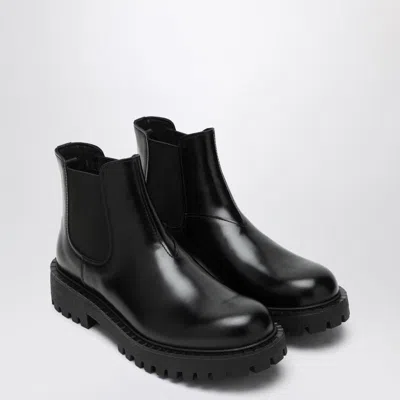 Prada 45mm Leather Chelsea Boots In Black