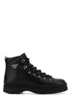 Prada Logo Leather Ankle Boots Boots And Ankle Boots Black In Black
