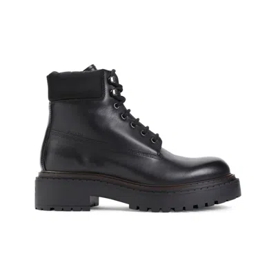 Prada Black Leather Ankle Boots