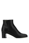 Prada Black Leather Ankle Boots In Black