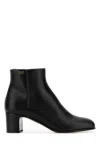 Prada Black Leather Ankle Boots In Black