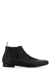 Prada Black Leather Ankle Boots In Black