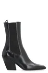 Prada Black Leather Ankle Boots In Black