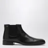 Prada Black Leather Ankle Boots In Black