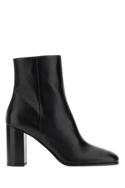Prada Black Leather Ankle Boots