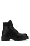 Prada Black Leather Ankle Boots In Black