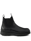 Prada Men Black Leather Ankle Boots, 6.5 Luxury Loafers & Drivers For Men Darveys In Multi