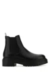 Prada Men's Monolith Brushed Leather Chelsea Boots In Nero
