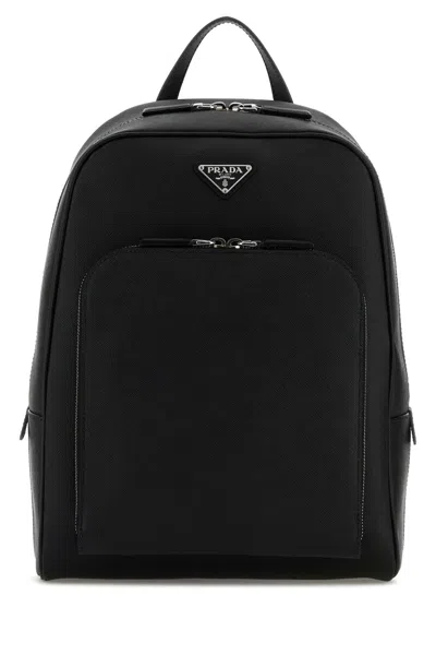 Prada Black Leather Backpack