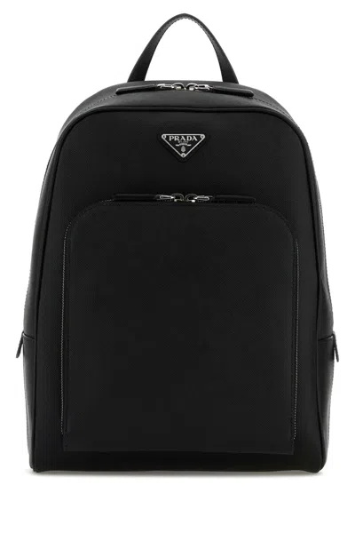 Prada Black Leather Backpack
