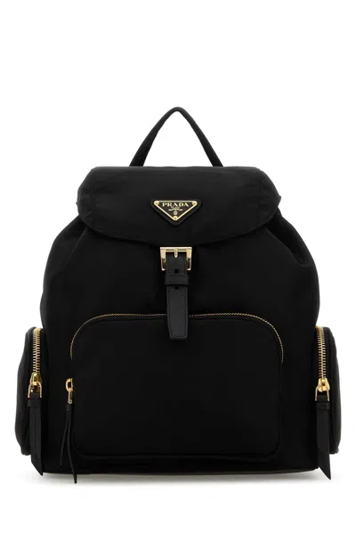 Prada Black Leather Backpack