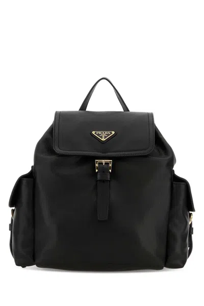 Prada Black Leather Backpack