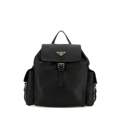 Prada Black Leather Backpack