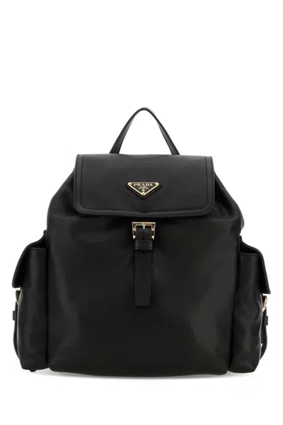 Prada Black Leather Backpack