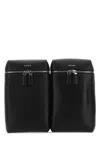 Prada Structured Leather Backpack With Logo Zipper Closure In Black