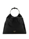 Prada Nappa Leather Top Handle Bag In Black