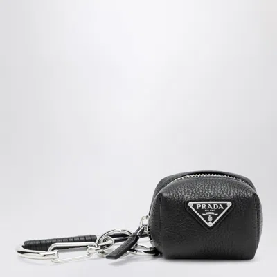 Prada Black Leather Bag Charm Men