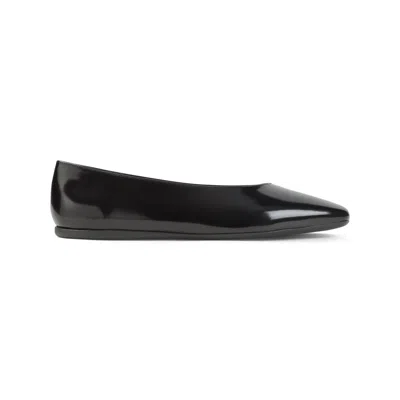 PRADA PRADA BLACK LEATHER BALLERINA