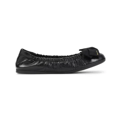 Prada Women Black Leather Ballet Flats, 3.5 Luxury Ballet Flats For Women Darveys