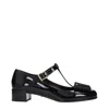 Prada Black Leather Ballet Flats In Black