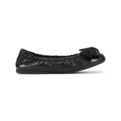 Prada Women Black Leather Ballet Flats, 3.5 Luxury Ballet Flats For Women Darveys