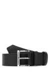 Prada Adjustable Silver-tone Buckle Smooth Finish Belt