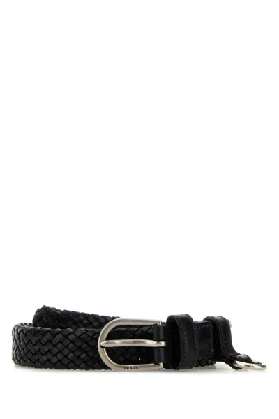 Prada Black Leather Belt