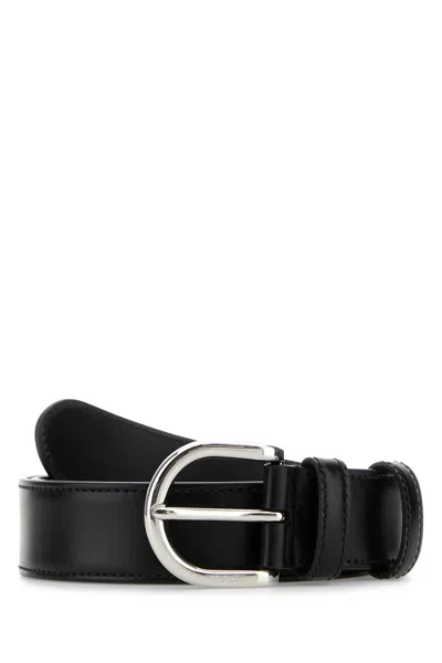 PRADA PRADA BLACK LEATHER BELT