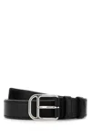 Prada Black Leather Belt In Black