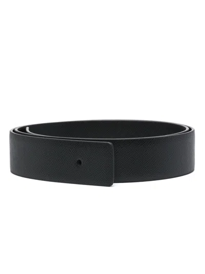 PRADA PRADA BLACK LEATHER BELT