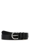 Prada Black Leather Solid Belt In Black