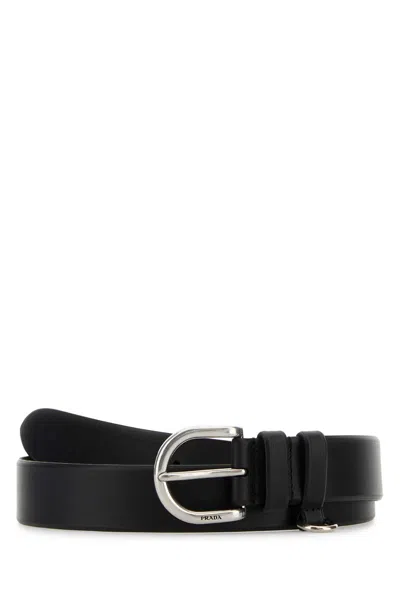 PRADA BLACK LEATHER BELT