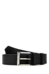 Prada Black Leather Belt In Black