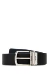 Prada Black Leather Belt In Black