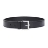 Prada Black Regular Belt With Rectangular Buckle In Blue
