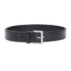 Prada Black Regular Belt With Rectangular Buckle In Black