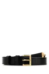 Prada Leather Belt With Engraved Buckle In Nero1