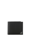 Prada Black Leather Bifold Wallet In Black