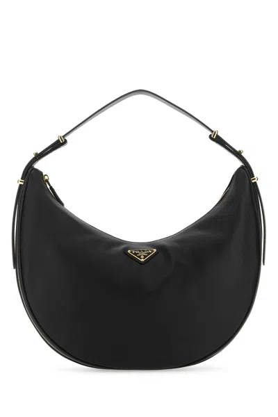 Prada Black Leather Big Arquã¨ Handbag