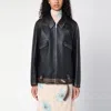 Prada Leather Blouson Jacket In Black