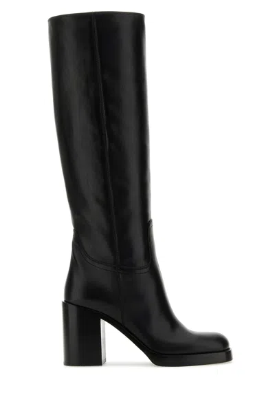 PRADA BLACK LEATHER BOOTS