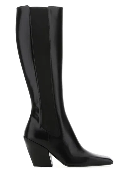 PRADA BLACK LEATHER BOOTS