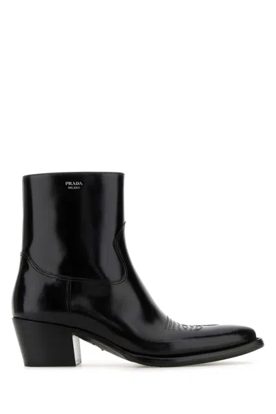 Prada Black Leather Boots