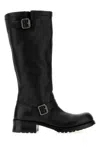 Prada Black Leather Boots In Black