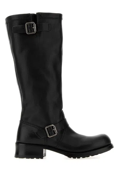 Prada Black Leather Boots