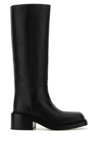 PRADA BLACK LEATHER BOOTS